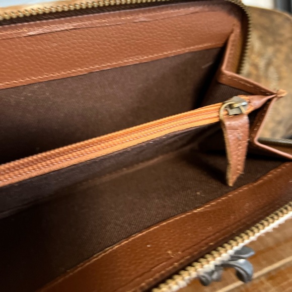 New Unique Brown White Tan Genuine Leather Cowhide Flap Handmade womens Wallet - Picture 5 of 7